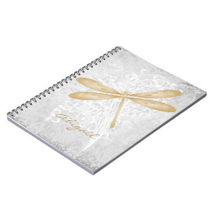 Gold Dragonfly Personalized Notebook