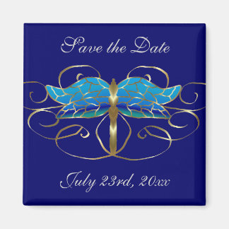 Gold Dragonfly Tiara Save the Date Magnet