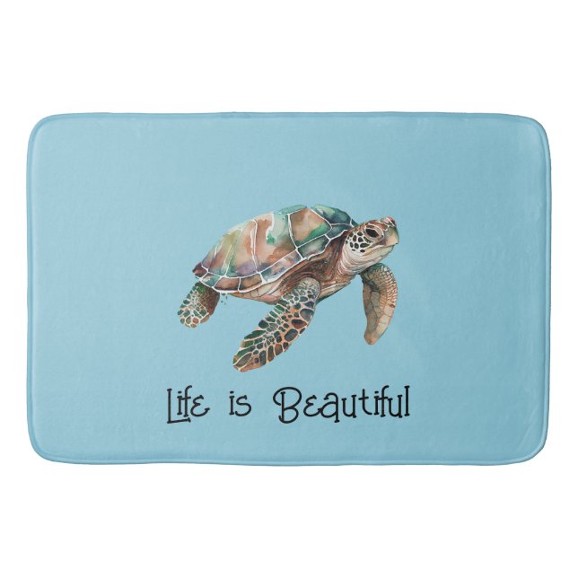 Gold Dream Sea Turtle Bath Mat (Front)