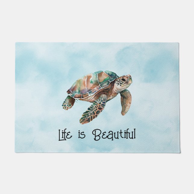 Gold Dream Sea Turtle Doormat (Front)