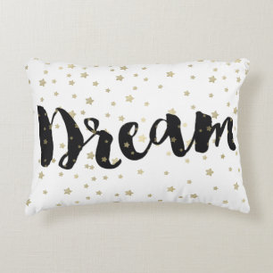 Gold Dream Stars Decorative Pillow