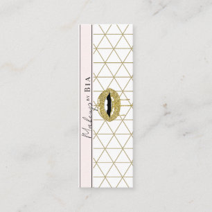 Gold Dripping Lips Glitter Drips Makeup Artist Mini Business Card