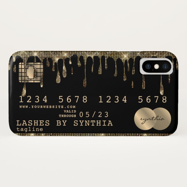 Gold Drips Credit Card Style Case-Mate iPhone Case (Back (Horizontal))