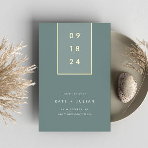 Gold Drop   Modern Minimal Foil Save the Date Card