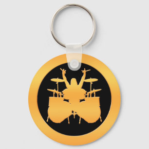 Gold Drummer Keychain