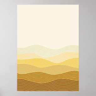 Gold Dunes Minimalist Abstract Boho Design Poster