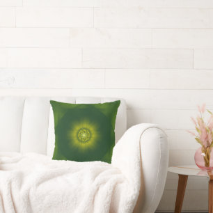 Gold Dust Bloom – Botanical Fractal Throw Pillow