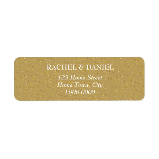 Gold Dust Confetti Address Label (Front)