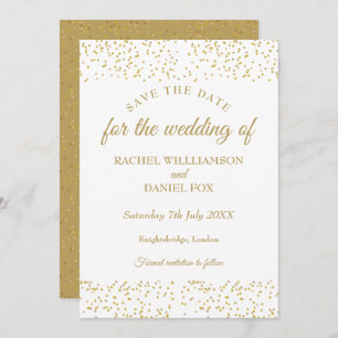 Gold Dust Confetti Wedding Save the Date Card