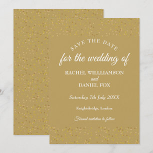 Gold Dust Confetti Wedding Save the Date Card