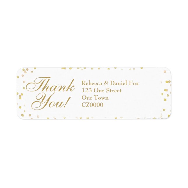 Gold Dust Confetti Wedding Thank You (Front)