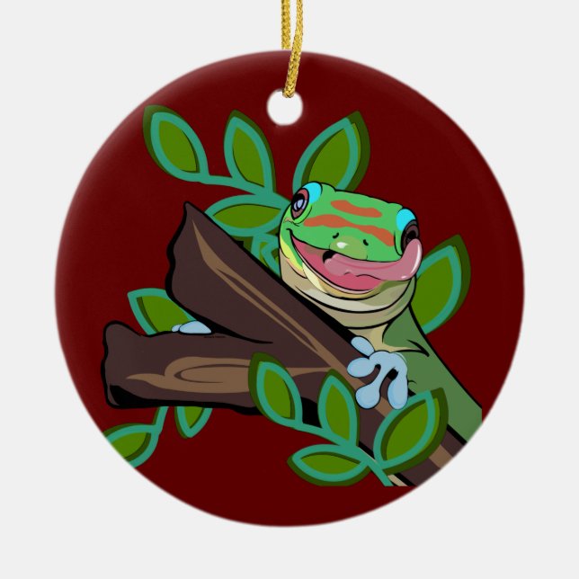 GOLD DUST DAY GECKO CERAMIC ORNAMENT (Front)
