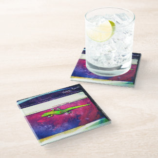 Gold Dust Day Gecko Glass Coaster
