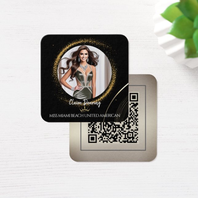 Gold Dust QR Code Photo Profile Card (Bureau)