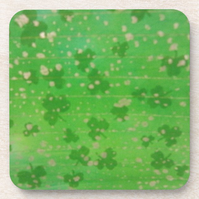 Gold-Dusted Shamrocks Coaster (Front)