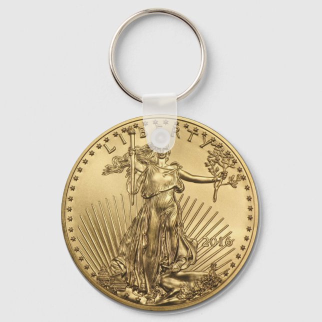Gold Eagle coin Keychain (Front)