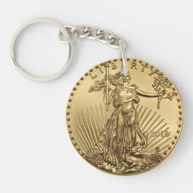 Gold Eagle coin Keychain (Front)