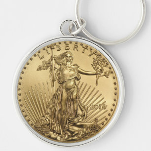 Gold Eagle coin Keychain