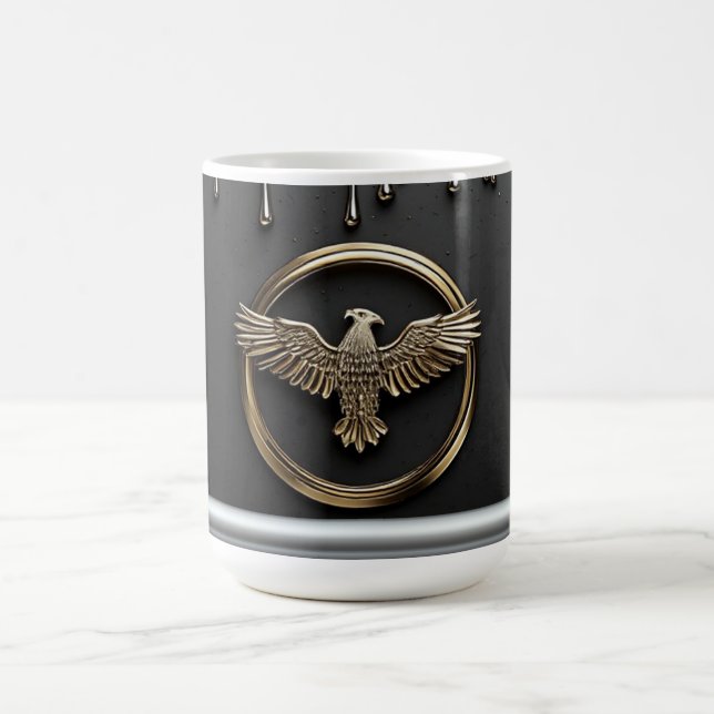 Gold Eagle Emblem With Spread Wings Coffee Mug (Center)