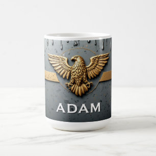Gold Eagle Emblem With Spread Wings Coffee Mug