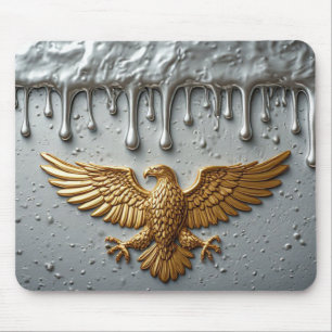 Gold Eagle Emblem With Spread Wings Mouse Pad