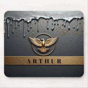 Gold Eagle Emblem With Spread Wings Mouse Pad