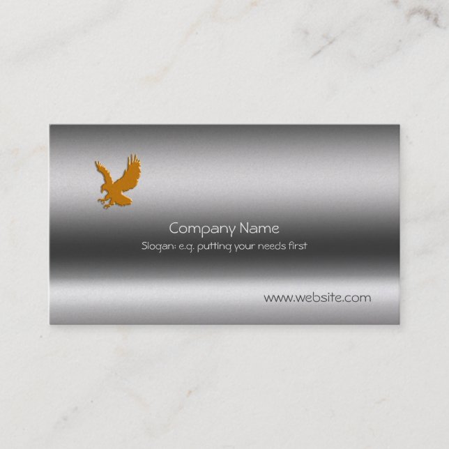 Gold Eagle, Talons outstretched Metallic-effect Business Card (Front)