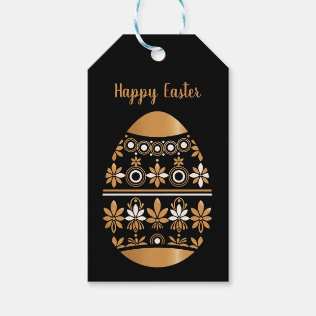 Gold easter egg  gift tags (Front)