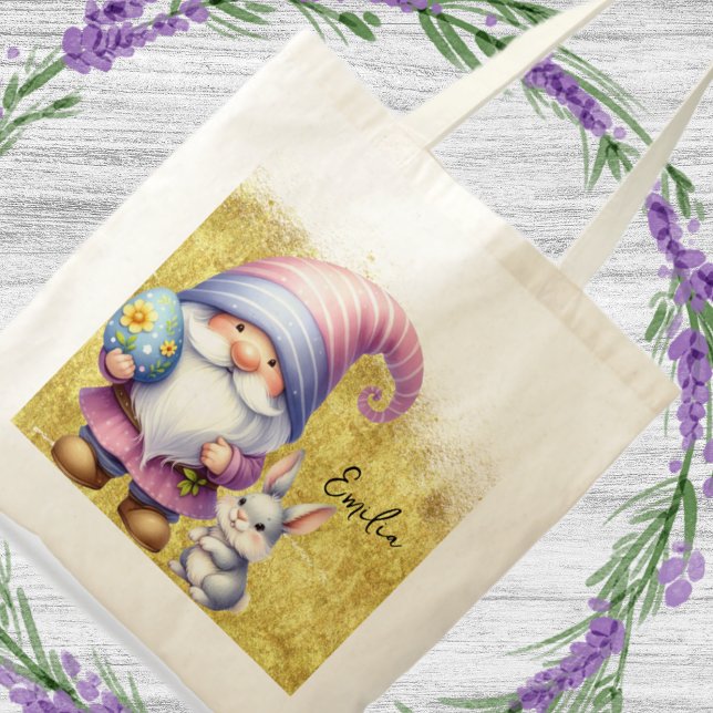 Gold Easter Egg Hunt Gnomes Tote Bag (Creator Uploaded)