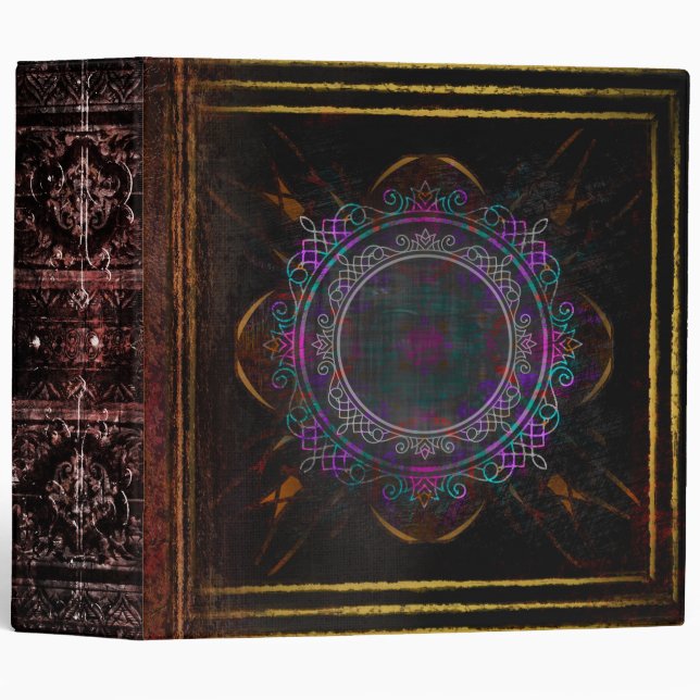 Gold Edged Faux Leather Ancient Tome Renaissance Binder (Front/Spine)