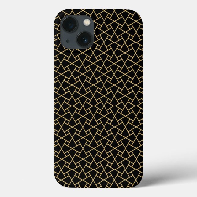 Gold-effect, Black Islamic Pattern iPad Mini Case (Back)