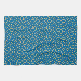 Gold-effect, Blue Islamic Pattern Kitchen Towel