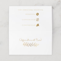 Gold effect branch appointment card