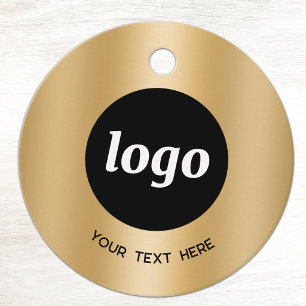 Gold Effect Logo and Text Business Price Tags