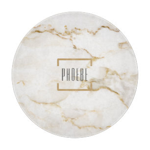 Gold Effect Marble Personalized Wedding Keepsake Cutting Board