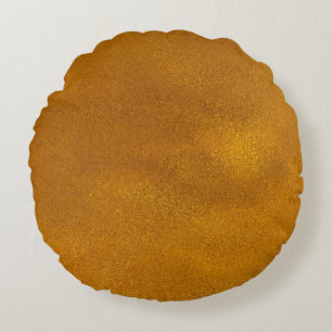 Gold Effect Round Pillow