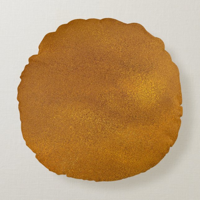 Gold Effect Round Pillow (Front)