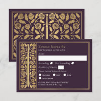 Gold Eggplant Medieval Sword Royal Wedding RSVP
