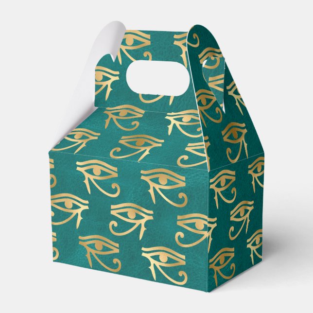 Gold Egyptian Eye of Horus Pattern  Favor Box (Back Side)