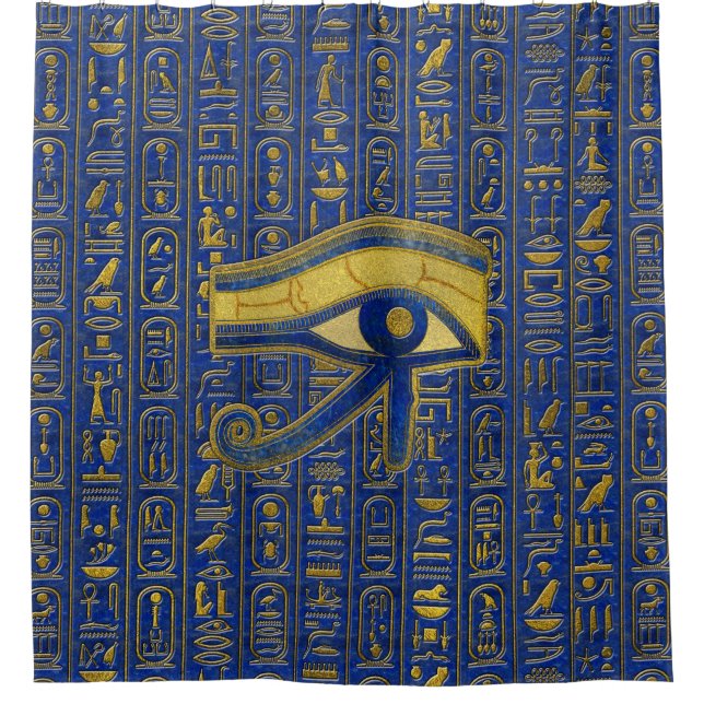 Gold Egyptian Eye of Horus - Wadjet Lapis Lazuli (Front)