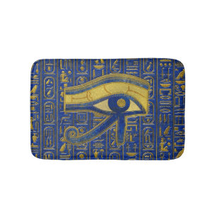 Gold Egyptian Eye of Horus - Wadjet Lapis Lazuli Bath Mat