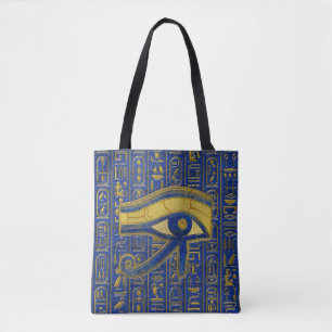 Gold Egyptian Eye of Horus - Wadjet Lapis Lazuli Tote Bag
