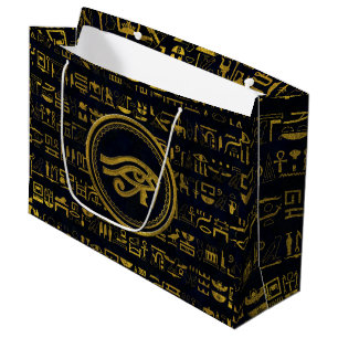 Gold Egyptian Eye of Horus - Wadjet Large Gift Bag