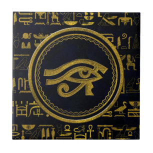 Gold Egyptian Eye of Horus - Wadjet Tile