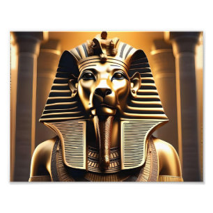 Gold Egyptian Pharaoh Lion, Photo Print