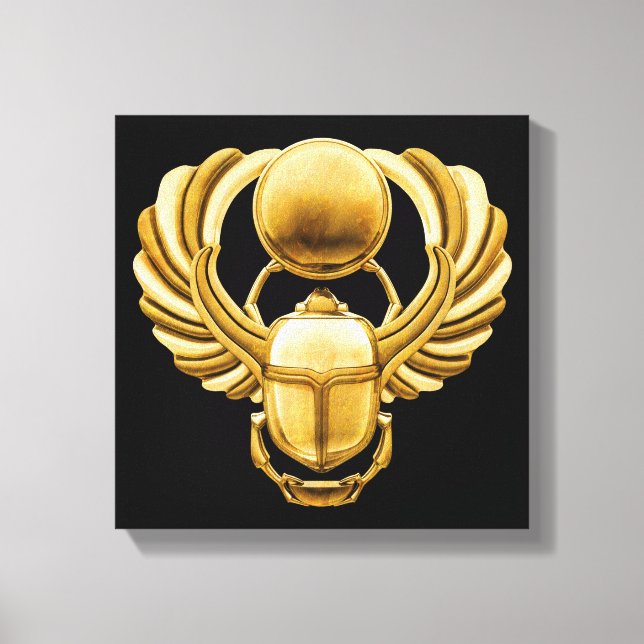 Gold Egyptian Scarab Canvas Print (Front)