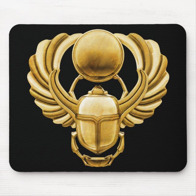 Gold Egyptian Scarab Mouse Pad (Front)