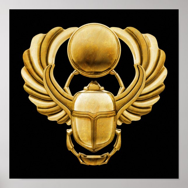 Gold Egyptian Scarab Poster (Front)