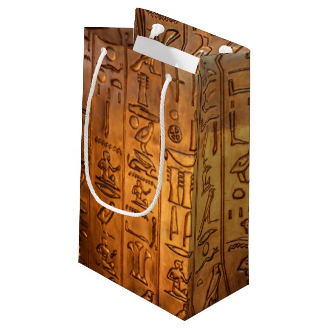 Gold Egyptian Script Gift Bag (Back Angled)