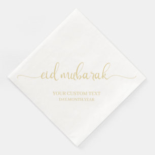 Gold Eid Mubarak Calligraphy Custom Napkin